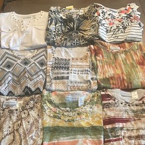 Alfred Dunner Mixed Lot 3 - Nine Short and Long Sleeve Tops - Size PM